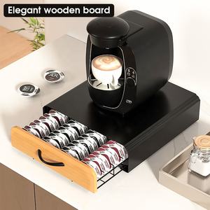 Support de rangement coulissant moderne en métal pour capsules de café, capacité 64 dosettes, avec poignée, pour <span class=keywords><strong>Tassimo</strong></span> - Product Image 2