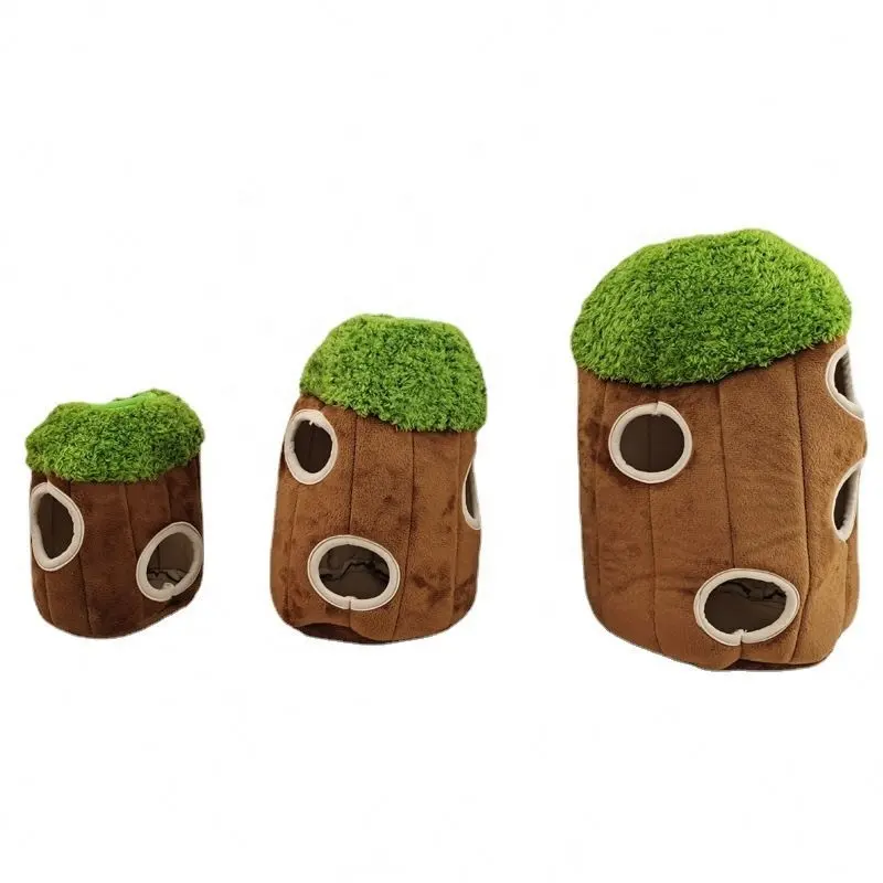 Wholesale Hide and Seek Stuffed Dog Toy Tree Hole Squirrels Owl Pet Toys Plush Squeaky Dog Chew Toy