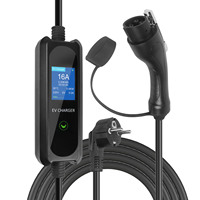 Nouveau chargeur EV portable Type 1 avec prise SK, écran 2,8 pouces, réservation 12H, mode de mise à la terre, interrupteur, ignifuge UL94 V-0, logo personnalisé