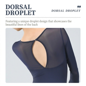<span class=keywords><strong>Justaucorps</strong></span> de danse sexy pour femme, avec empiècements en maille et dos en forme de goutte d'eau, en Spandex, idéal pour la gymnastique et le ballet - Product Image 5