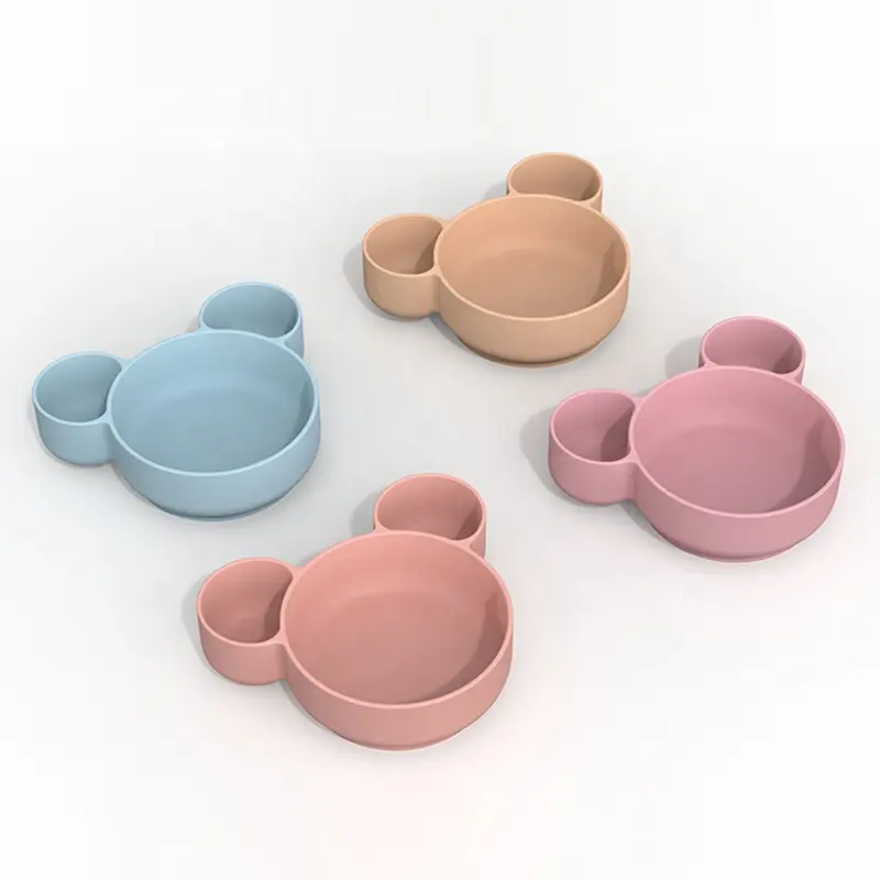 Wellfine New Design Food Grade Baby Plates and Bowls Kids Dining Feeding Bowl Custom Silicone Baby Suction bowl