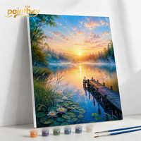 Ladescape Kit de Peinture par Numéros DIY 30x40cm avec Cadre en Bois, Ensemble Cadeau Toile Artistique Paintboy