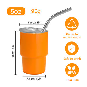 卸売3オンス5オンス7オンスミニ18/8ステンレス鋼散弾ガラスタンブラー美容用品店ストローレーザー彫刻シャンパンカップ付き - Product Image 5