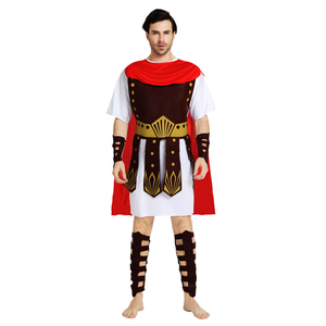Halloween Carnival Party Masquerade Cosplay Men Ancient Roman Samurai Warrior <span class=keywords><strong>Costume</strong></span> con mantello <span class=keywords><strong>rosso</strong></span> - Product Image 4