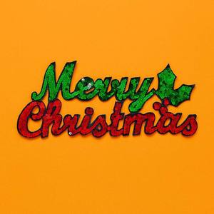 Glittery Green Merry Christmas Word Patch Iron On Sequin <b>Letters</b> for Hoodies and Jacket - Product Image 6