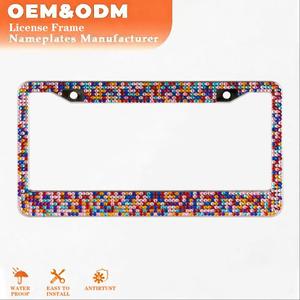 Рамка для номерного знака с кристаллами, стандарт США, нержавеющая сталь, с блестящими стразами, держатель для автомобильного номерного знака - Product Image 1