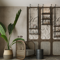 Étagères murales en bois pour la décoration intérieure de magasins de détail, présentoirs de parfums pour les boutiques de fragrances, décoration d'étagères de présentation.