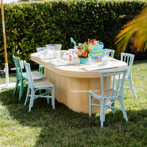 Silla Infantil de Ratán Hecha a Mano, Moderna, Segura, Ecológica y Ligera para Uso en Exteriores, Decoración para Fiestas de Cumpleaños, Mimbre Natural - Product Image 1