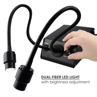 Illuminateur de microscope à double col de cygne avec variateur d'intensité |   Lumière LED à luminosité réglable 100-240V pour microscopes stéréoscopiques (OEM)
