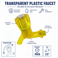 Robinet d'arrêt transparent POLO de Chine, résistant à la corrosion, pour la maison, le jardin, l'irrigation agricole, la plomberie, vente en gros, OEM