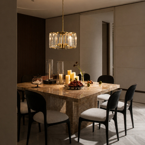 Lámpara colgante de cristal tipo tambor de lujo moderno para comedor, vestíbulo de villa, hotel, proyecto comercial, decoración de techo. - Product Image 5