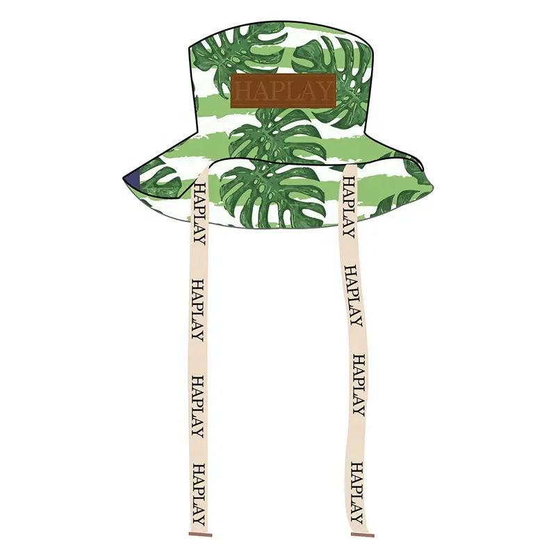 Commercio all'ingrosso 100% poliestere a tesa larga pescatore design personalizzato logo cool sublimazione stampato cappello da secchio con stringa