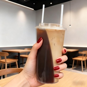 Ly nhựa dùng một lần PP Double Enjoy Slush Bubble Tea 700ml 1000ml, ly trà sữa trân châu chia sẻ, dành cho người yêu thích trà sữa - Product Image 4