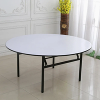 Mesa de Comedor Plegable para Exteriores, de Metal y PVC, Económica, Resistente y Ecológica, Ideal para Restaurantes, Banquetes, Hoteles y Fiestas