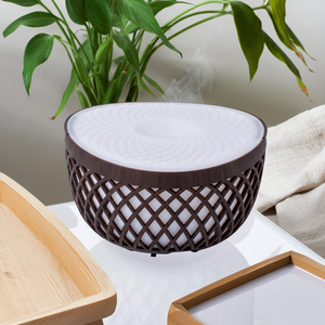 Wholesale USB 320ml Hollowed Wood Grain Color Scented Light Bedroom Silent <b>Essential</b> <b>Oil</b> <b>Diffuser</b> Water Replenishing Desktop Jel - Product Image 1