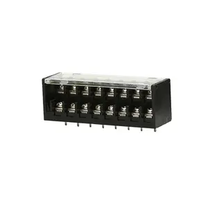 black HL7620G pitch 7.62mm 8 ways high low position 2 Levels double deck with cover PCB barrier terminal Block