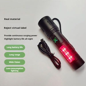 Bán hàng nóng ngoài trời 18650 trắng Laser Hợp kim nhôm TYPE-C có thể sạc lại đầu có thể thu vào <span class=keywords><strong>Led</strong></span> đèn pin - Product Image 3