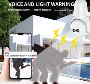 2MP Đèn pha wifi an ninh Camera Trong Nhà icsee hồng ngoại + bóng đèn trắng giám sát không dây hai cách nói chuyện máy ảnh - Product Image 2