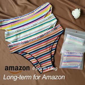 Ventes en gros de culottes en coton côtelé rayées pour femmes, jolies culottes pour jeunes filles, bikinis taille basse, grandes tailles, adolescents, sous-vêtements élégants - Product Image 2