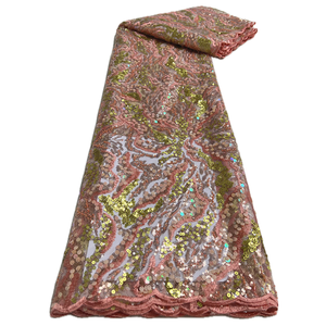 NI.AI Purple Elegant <strong>Sequins</strong> and Beaded Net Lace Fabrics Luxury <strong>Sequins</strong> Lace Fabric <strong>Colorful</strong> <strong>Sequins</strong> and Beaded Net Lace Fabric - Product Image 5