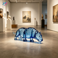 Escultura de Resina Transparente Ecológica con Diseño de Ondas 3D, Moderna y Creativa, Pintada a Mano, Duradera y Personalizable