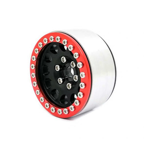 ล้อบีดล็อค CNC ขนาด 1.9 นิ้ว สำหรับรถ RC ทำจากอลูมิเนียมอัลลอยด์ ขอบสีแดง ดุมสีดำ สำหรับอัพเกรดรถ RC Crawler - Product Image 1