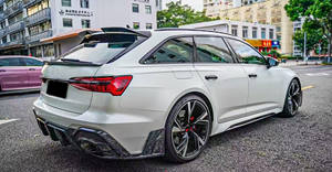 Yaochi <span class=keywords><strong>Audi</strong></span> 2019 RS6 C8 pare-chocs en fibre de carbone sèche avec découpes d'échappement Protection boulonnée État neuf Garantie 1 an - Product Image 6