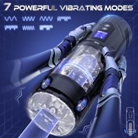 Jouet sexuel pour adultes étanche IPX7, stimulateur masculin télescopique, machine sexuelle à 7 modes de poussée, rotation et vibration, dispositifs de masturbation masculine