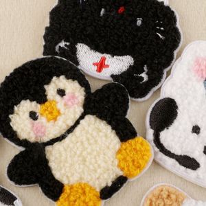 Stock Cute Self Sticker Chenille Embroidered Animal Cat Eggplant Penguin Egg Patch for <b>Hat</b> <b>Bag</b> Decoration - Product Image 2