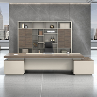 Bureau de direction moderne et simple, combinaison de bureaux de grand patron, bureau de direction en L pour directeur général