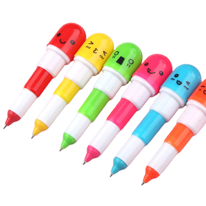 Penne a Sfera Retrattili con Espressioni Facciali Cartoon, Multicolore, Strumenti di Scrittura Portatili per Studenti e Ufficio - Product Image 1