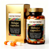 Capsules de Résine de Shilajit Pur – Soutien Énergétique et d'Endurance – Supplément de Shilajit en Vrac – Certifié GMP ISO – Riche en Acide Fulvique – Adaptogène – Vitalité – OEM