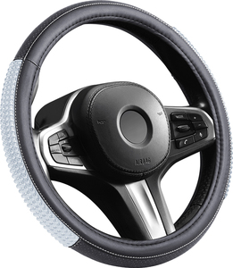 Housse de volant de voiture universelle en PVC souple, texture luxueuse, design anti-reflets et résistant aux traces de doigts - Product Image 5