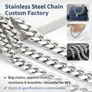 Collana a Catena Cubana in Acciaio Inossidabile Lucidato Stile Hip Hop, Accessori Semi-Lavorati, Gioielli in Acciaio al Titanio con Placcatura Personalizzata - Product Image 2