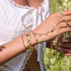 Joyería, Brazalete <span class=keywords><strong>de</strong></span> Acero Inoxidable Chapado en <span class=keywords><strong>Oro</strong></span> <span class=keywords><strong>de</strong></span> 18K con Mariposa y Anillo <span class=keywords><strong>de</strong></span> Dedo con Circonita Cúbica Brillante <span class=keywords><strong>para</strong></span> Mujer - Product Image 3