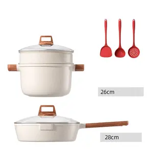 स्वनिर्धारित लोगो रसोई Cookware सेट गैर छड़ी मरने कास्ट एल्यूमीनियम खाना पकाने के बर्तन उत्तर: धूपदान सेट