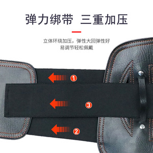 Lumbar Support <b>Belt</b> Leather Wrap Around Smlxlxxl <b>Elastic</b> Breathable Waist Protection - Product Image 1