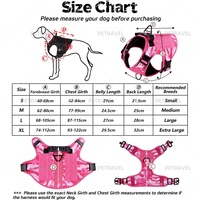 Harnais tactique réglable pour chien en Oxford, anti-traction, rose, avec poignée de contrôle facile, ensemble harnais et laisse pour chien