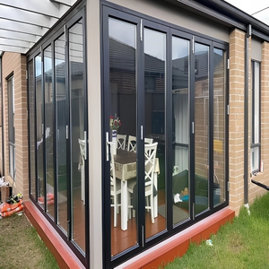 Porte pliante accordéon en aluminium durable, moderne, imperméable, anti-corrosion, sur mesure, installation facile, avec cadre en aluminium. - Product Image 1