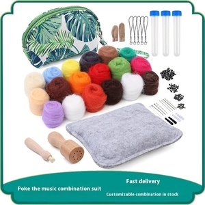 Kit de couture DIY pour débutants avec aiguille à poinçonner, outils faits main en <span class=keywords><strong>bois</strong></span> et métal, boîte de rangement, kit de couture tendance - Product Image 4