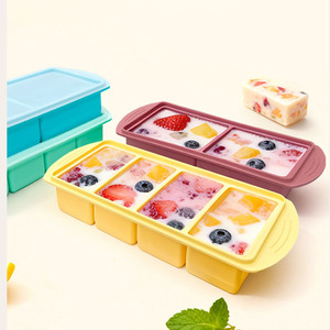 Grandes moules à glace carrées en silicone de qualité alimentaire, capacité 1L, pour glaces à congélation rapide, démoulage facile, outils pour crème glacée - Product Image 1