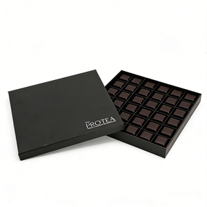 Boîte cadeau carrée noire en chocolat écologique personnalisée de qualité supérieure - Product Image 1