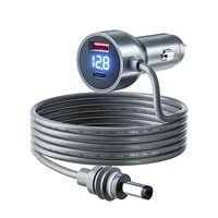 Câble d'alimentation Starlink Mini pour voiture 2M/6.5FT, chargeur double USB 12V-24V DC avec voltmètre, gaine PVC et blindage tressé, pour mini-caméra