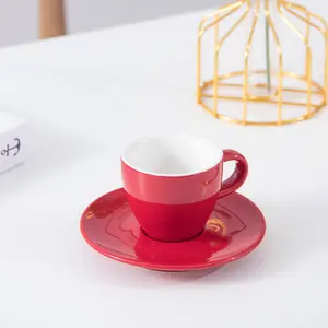 72ml Ceramic Espresso Coffee Cup And Saucer Customizable Color And Logo
