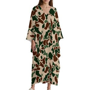 Caftano Kimono da Spiaggia <span class=keywords><strong>con</strong></span> Stampa Camouflage Viola, Vestito <span class=keywords><strong>Lungo</strong></span> Maxi Boho Fluido <span class=keywords><strong>con</strong></span> Scollo <span class=keywords><strong>a</strong></span> V e <span class=keywords><strong>Maniche</strong></span> <span class=keywords><strong>a</strong></span> <span class=keywords><strong>Pipistrello</strong></span>, Taglie Forti, per Vacanze - Product Image 2