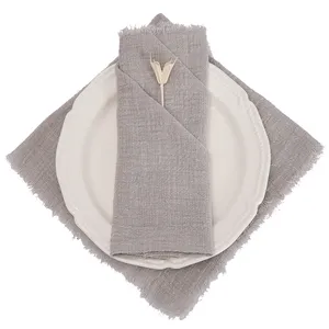 Noel masa süsü pembe peçeteler rustik düğün yeşil pamuk gazlı bez cheesetowels havlu parti masa muslin peçete - Product Image 6