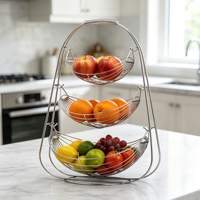Panier de rangement pour fruits suspendu à 3 niveaux multifonction, panier à fruits en forme de banane pour le stockage des produits et des collations
