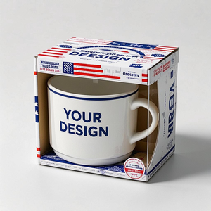 Tazza da Caffè in Ceramica di Design Moderno dalla Fabbrica OEM, Tazza per Acqua in Gres con Stampa Logo e Confezione per Promozione Pubblicitaria - Product Image 2