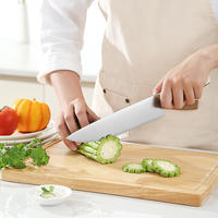 Ensemble de 6 couteaux de cuisine professionnels en acier inoxydable 40Cr14, comprenant un couteau Santoku, un couteau à découper la viande, un couteau utilitaire et un couteau à éplucher, avec manche en ABS.