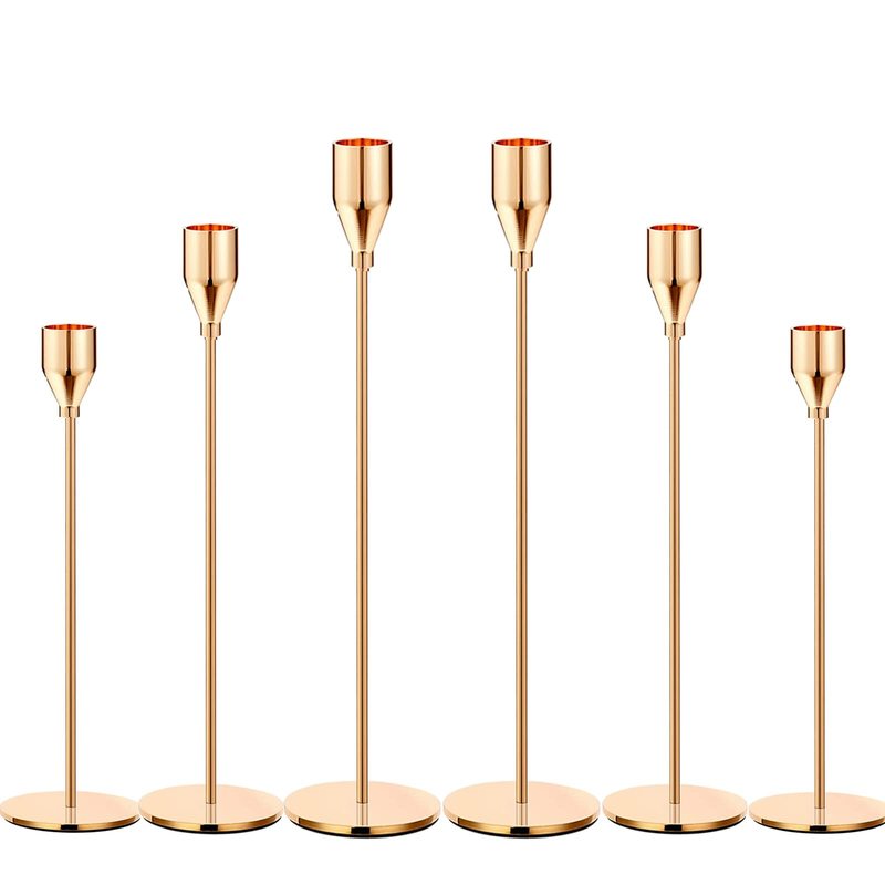 Custom Modern Gold Iron Taper Candle